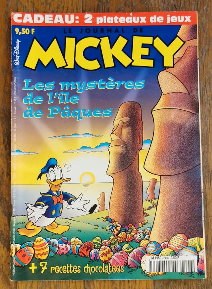 Ancien journal de mickey N°2496 avec 1 plateau de jeu 2000 vintage