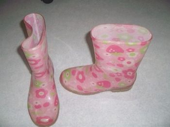 Bottes de pluies, rose à fleurs