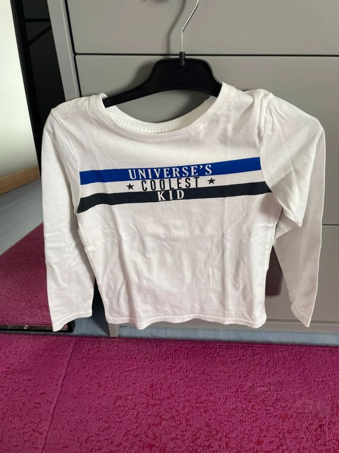 T-shirt manches longues, garçon, bleu, noir et
