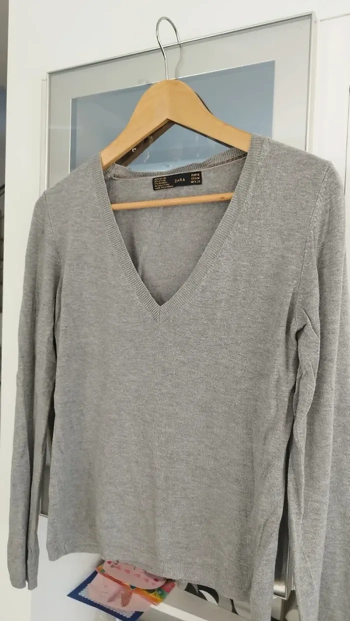 Pull gris Zara taille M