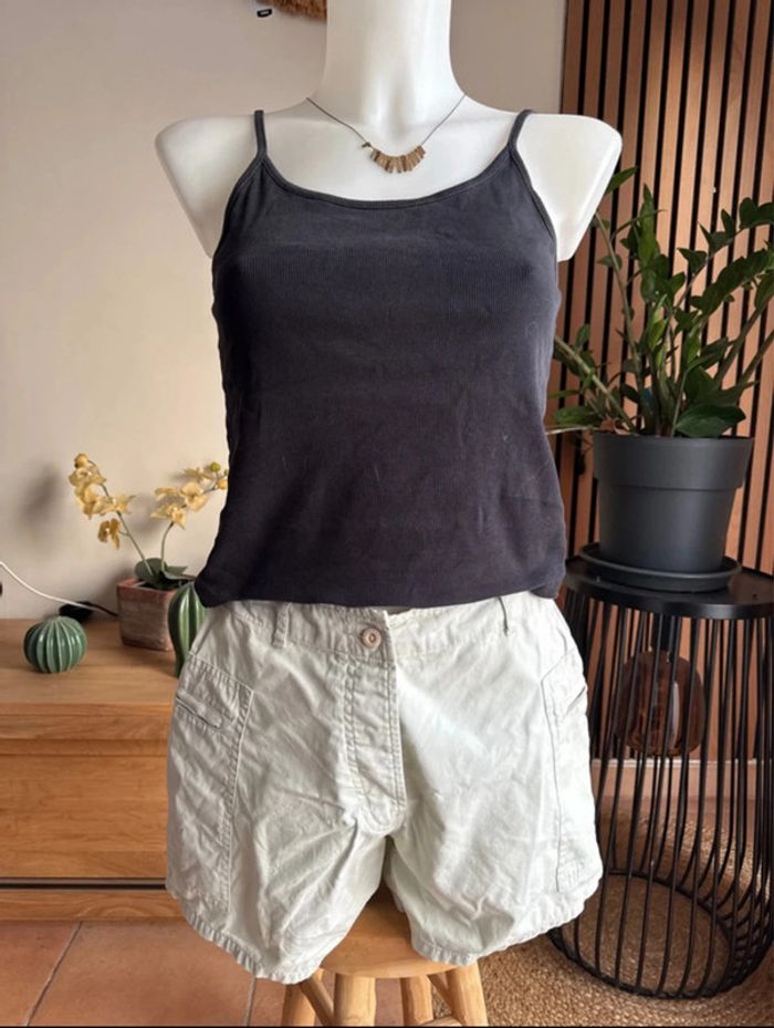 Short en coton beige
