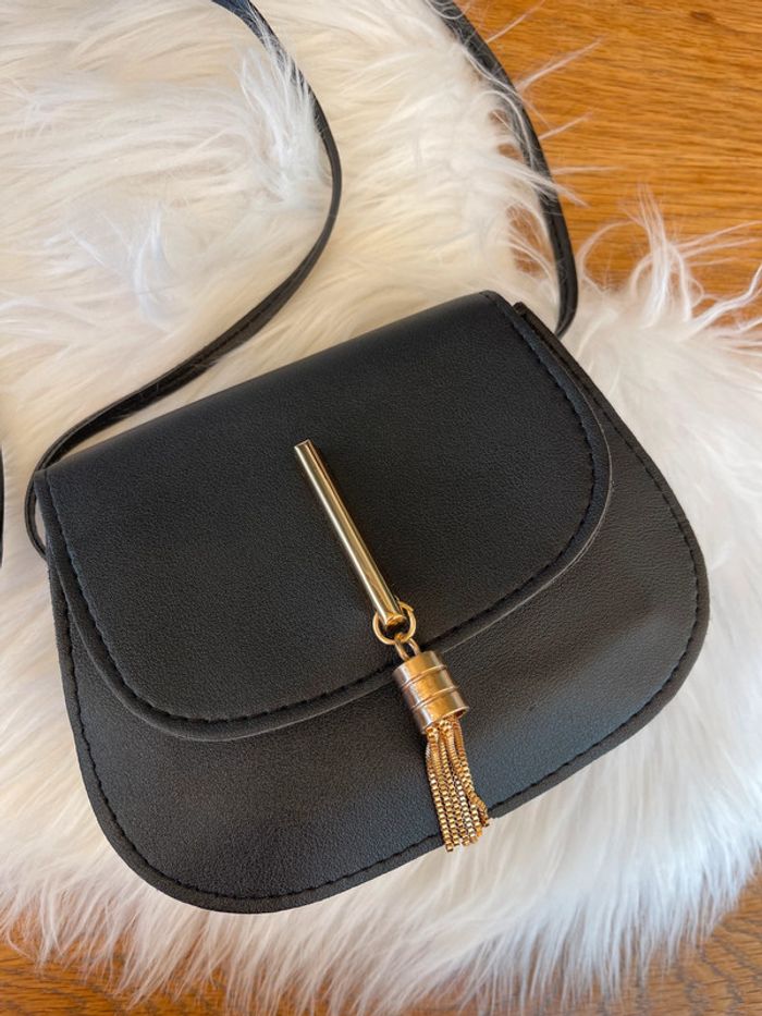 Petit sac à main cuir noir