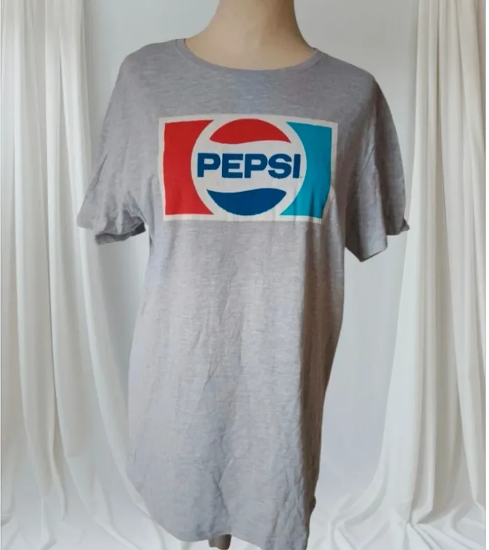 💎tee shirt PESPI pub vintage rare taille M gris homme coton