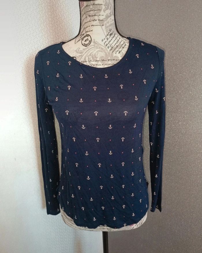 Haut imprimé ancre marine femme