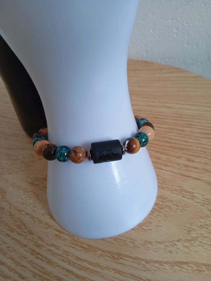 Idée cadeau femme homme Bracelet constellation signé zodiaque en pierre naturelles malachite taureau - photo numéro 3