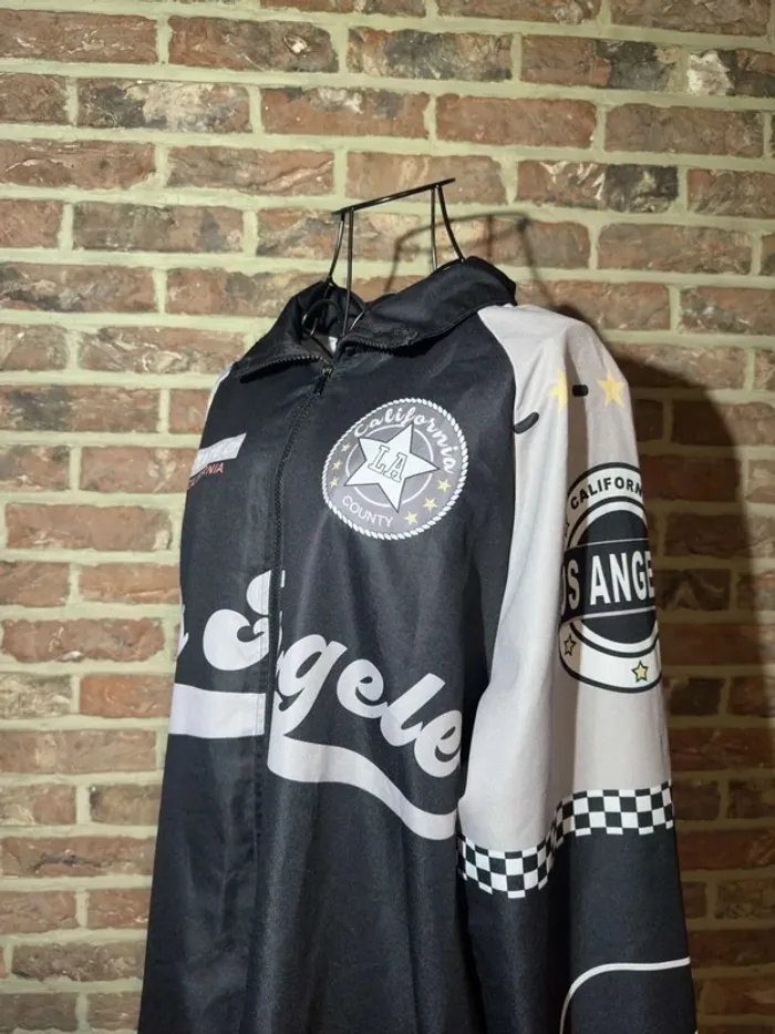 Veste Racing Noire et gris Los Angeles Taille L / 40 - photo numéro 10