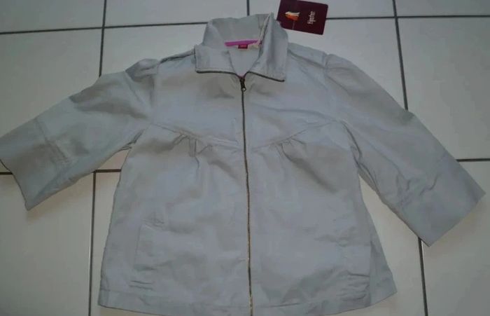 Veste manches 3/4-Paletot gris clair NEUF taille 34 tipster NEUF avec étiquette