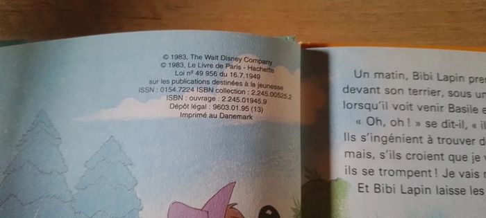 Bibi le lapin et le trésor Disney Vintage 1983 - photo numéro 3