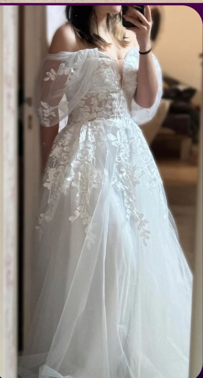 Magnifique robe de mariée blanche neuve taille 36 - 38 - photo numéro 5