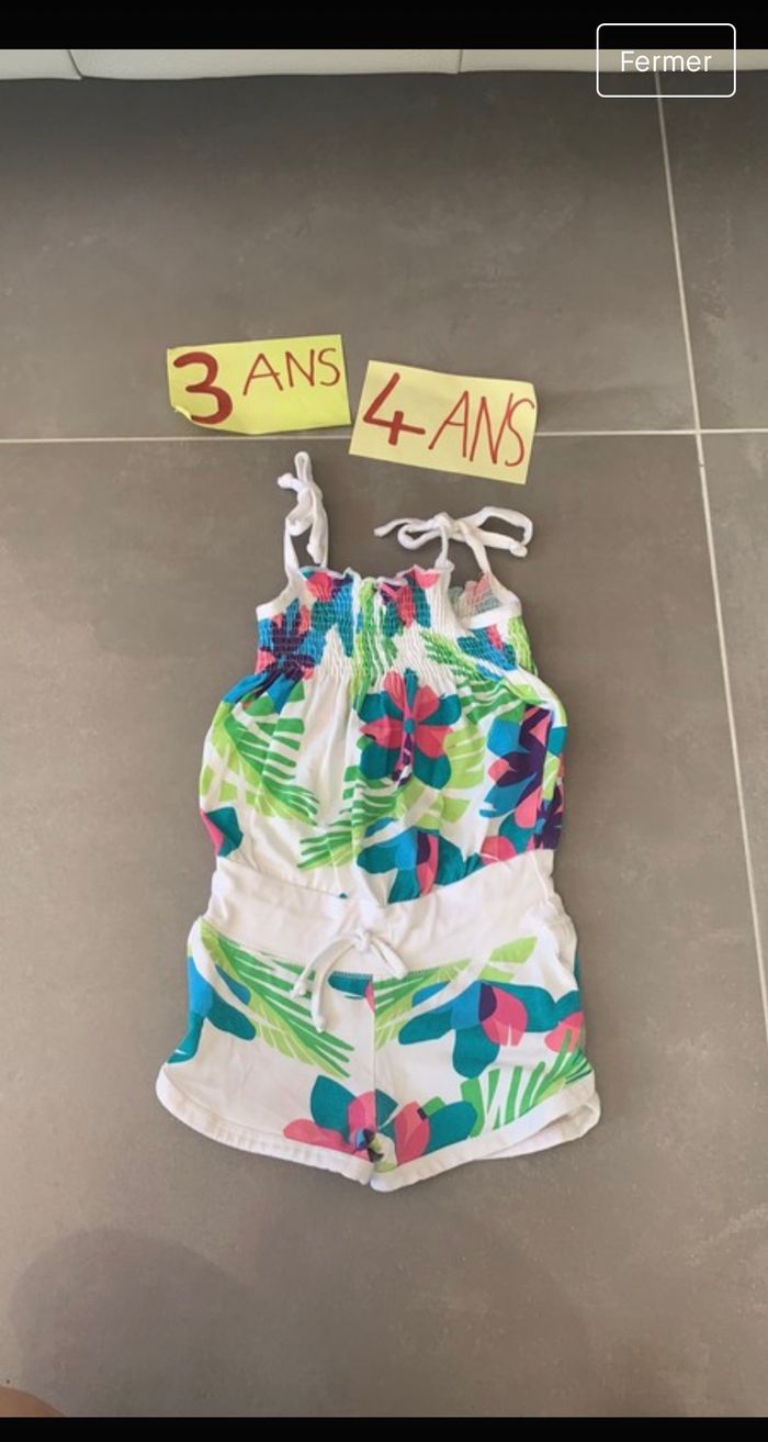 Combishort fleurie 3-4 ans