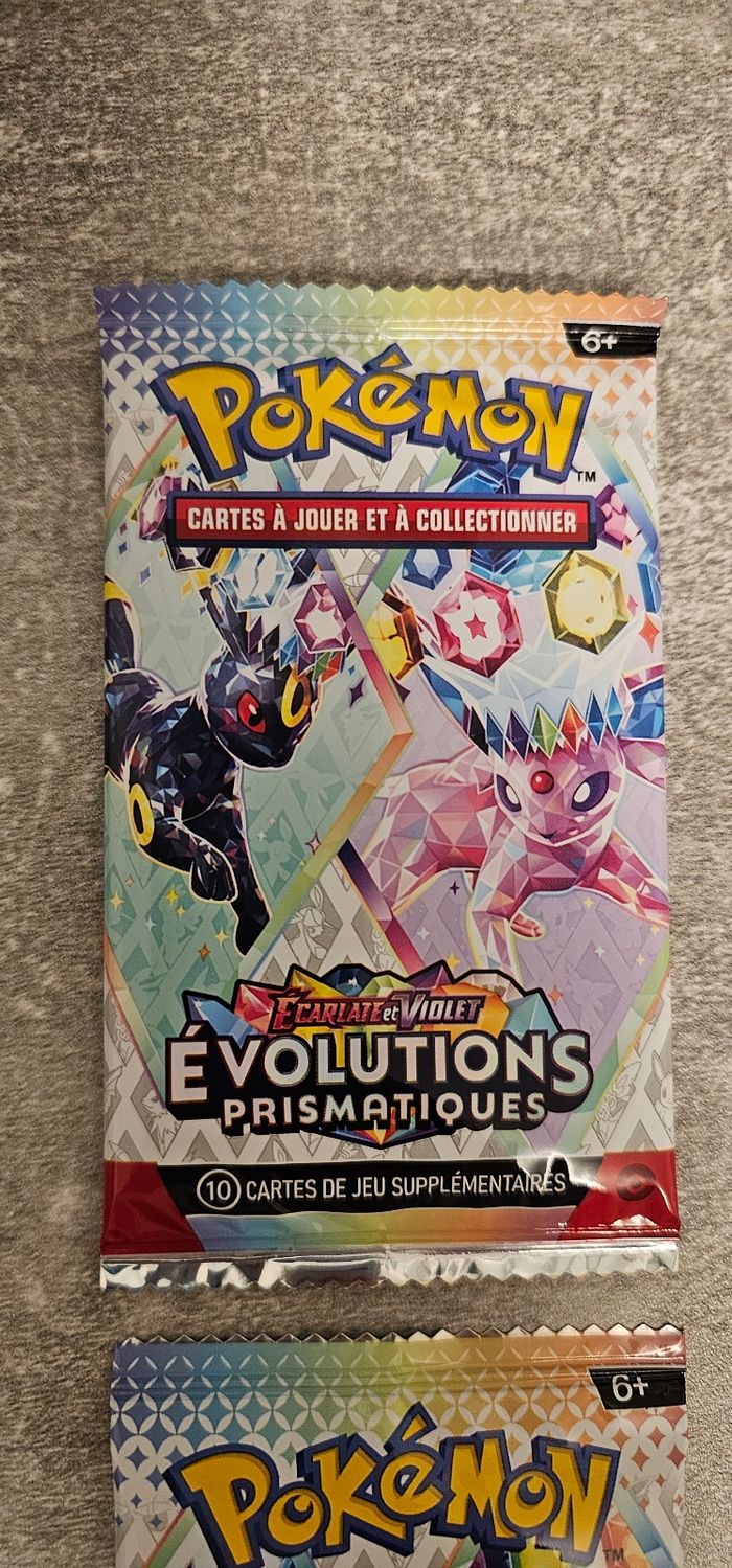 Lot de 4 blisters de 10 cartes Pokémon Évolution Prismatique - photo numéro 4