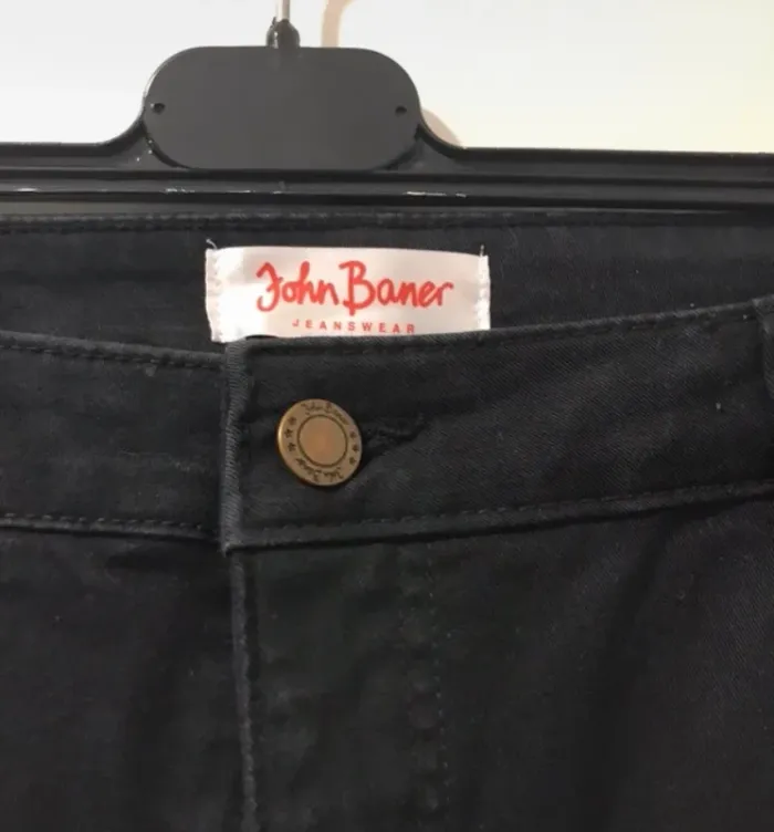 Pantalon jeans femme coupe droite john baner noir taille 46 - photo numéro 3