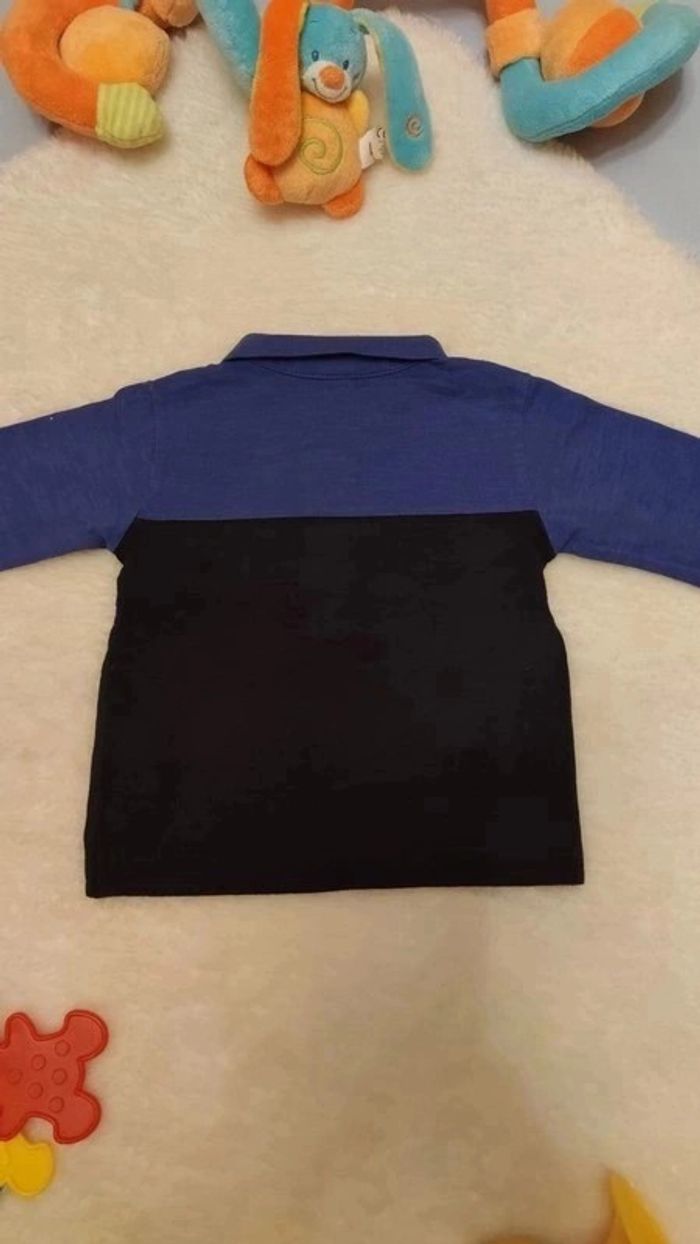 Polo manches longues tricolore T. 74cm / 9 mois Baby Club 💮 100% Coton - photo numéro 4