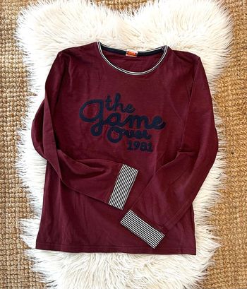 Garçon 👦🏻 Tshirt manches longues bordeaux/marine tao taille 14 ans