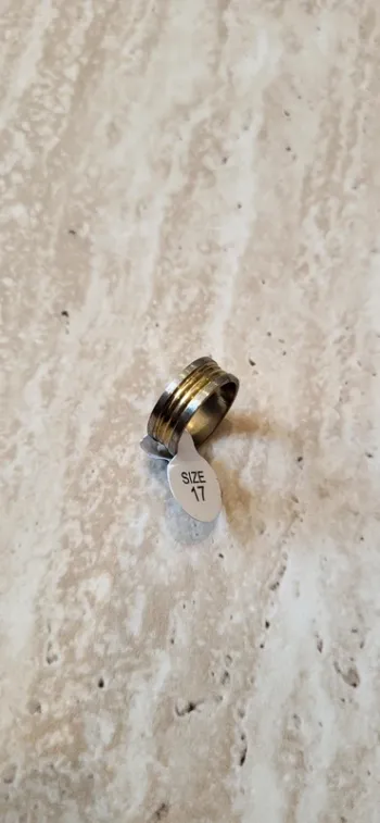 Bague acier inoxydable doré et argenté – Taille 17 - Neuf