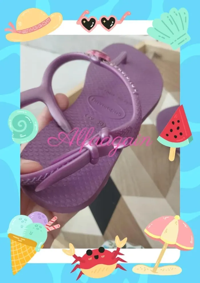 Tongs sandales 29 havaianas violettes - photo numéro 6