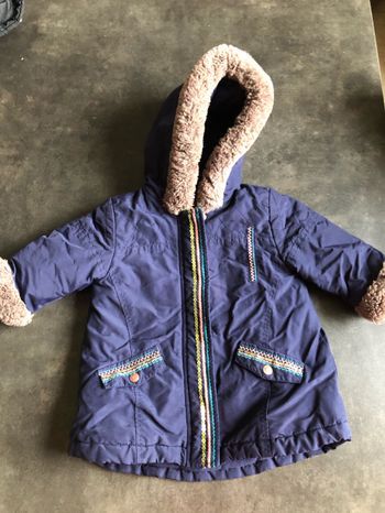 Manteau hiver fille 12 mois dpam + cagoule
