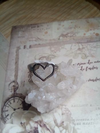 bague cœur argenté