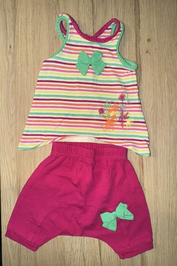 Ensemble top rayé et pantalon sarouel  rose Orchestra