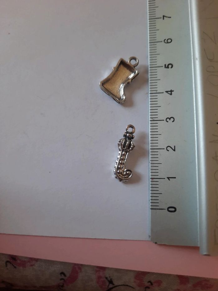 Lot breloque pendentif couleur argent noél - photo numéro 2