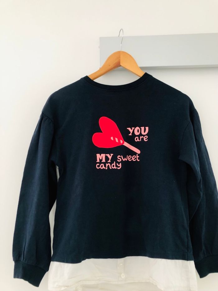 Sweat-shirt léger fille 12 ans dessin sucette coeur - photo numéro 8