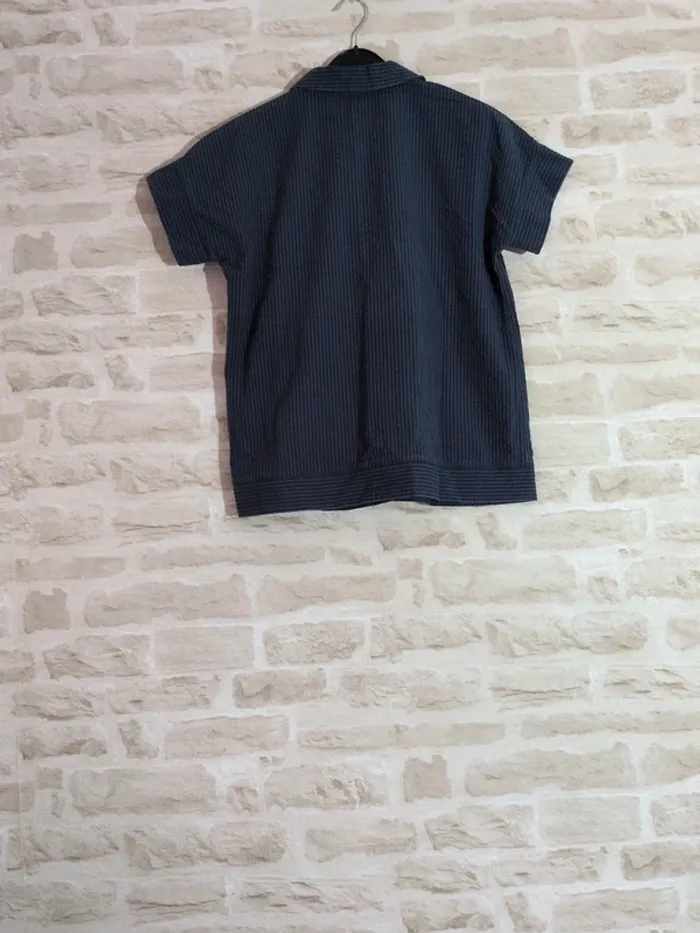 Chemise à rayures bleu marine – Un Jour Ailleurs Taille 38 - photo numéro 4