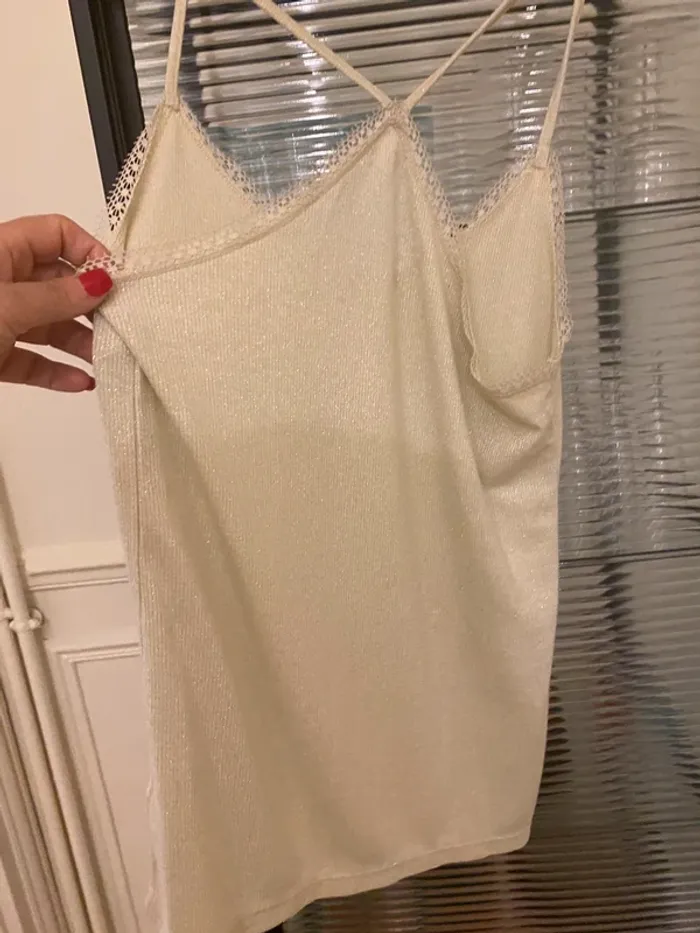 Débardeur beige avec fils dores viscose M Undiz - photo numéro 4