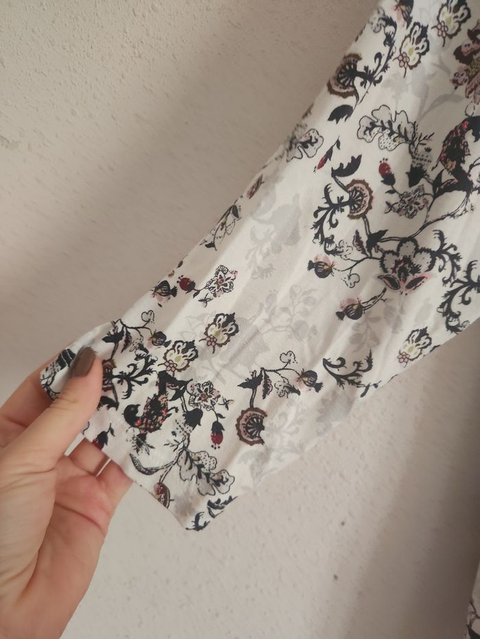 Haut blanc imprimé bohème – Manches 3/4 – Taille L – C&A - photo numéro 3