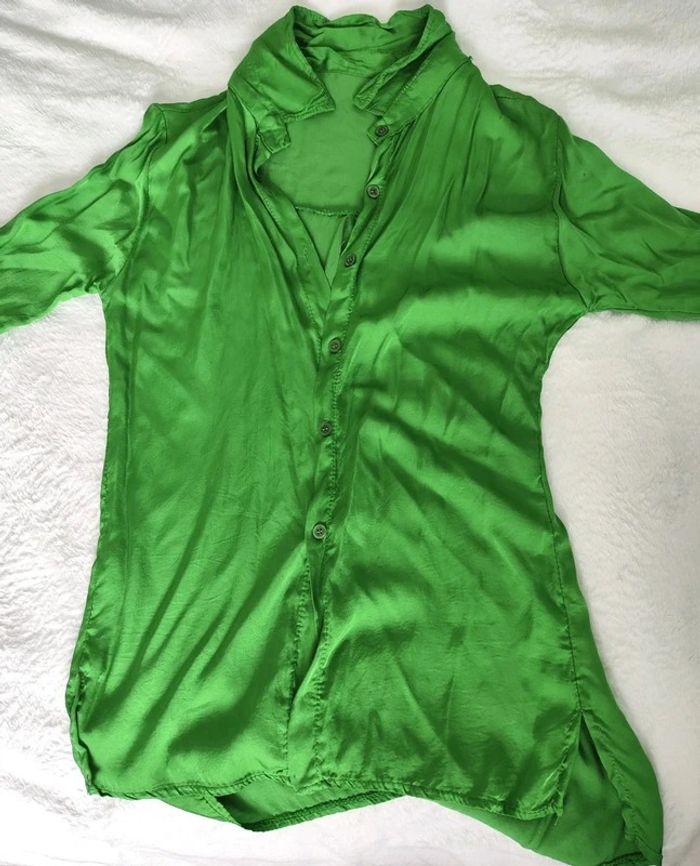 Camisa de manga larga verde elegante - photo numéro 4