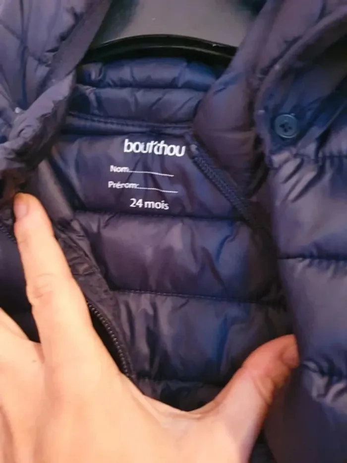 Doudoune veste coupe vent bleu marine foncé bout chou taille 2 ans - photo numéro 5