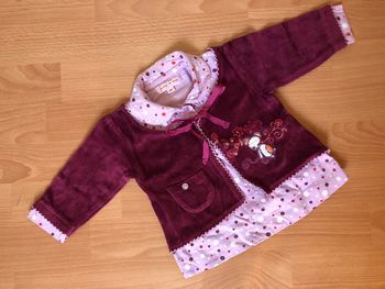 Joli haut ML 2 en 1 rose et prune Grain De Blé T. 6 mois TBE