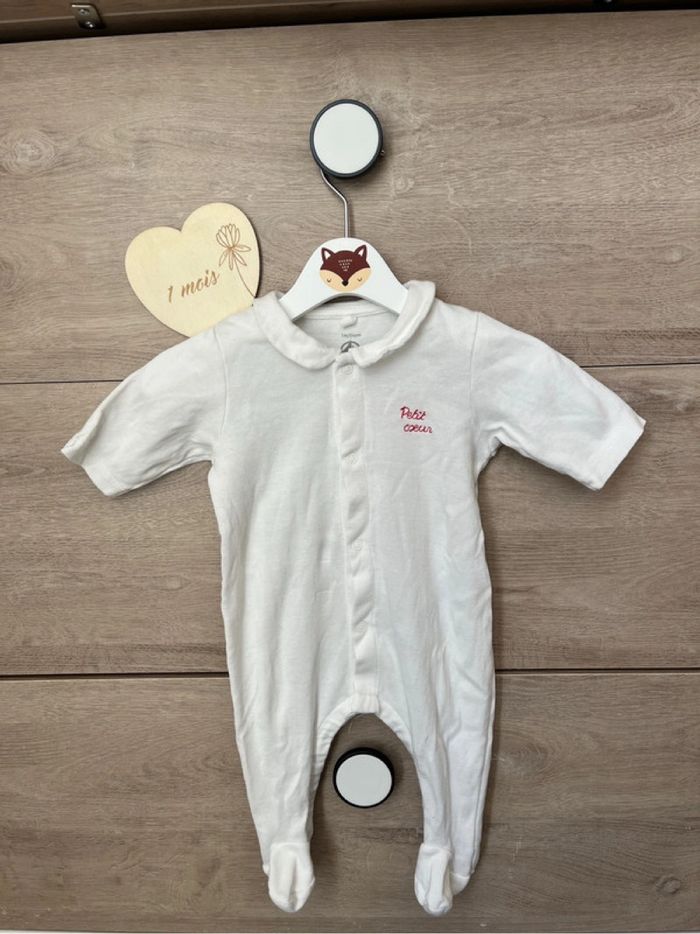 Pyjama bébé – Petit Bateau Petit Cœur – Neuf – 1 mois - photo numéro 2