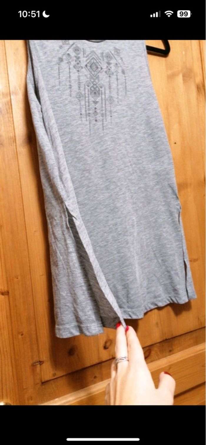 Débardeur gris  long fentes - photo numéro 3