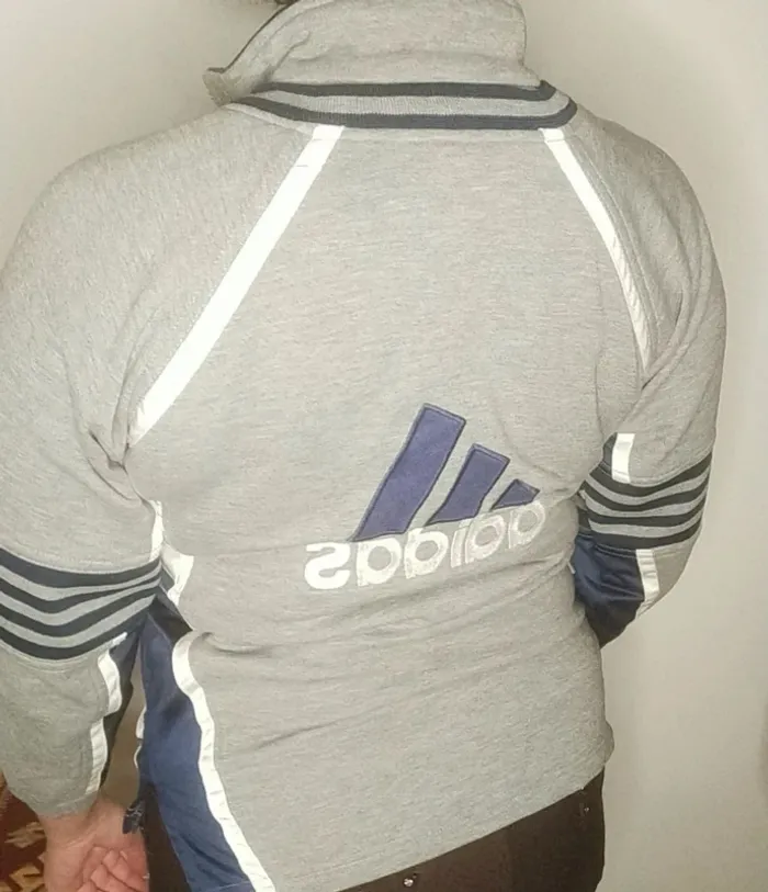 Sweat zippé Adidas gris, enfant, unisexe - photo numéro 12