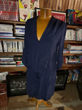 Robe bleu marine T40 ceinture taille Promod