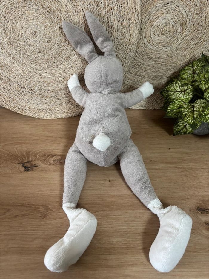 Doudou lapin gris blanc rose ikea - photo numéro 3