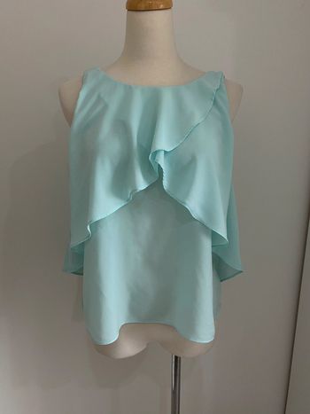 Top vert menthe à volants Zara