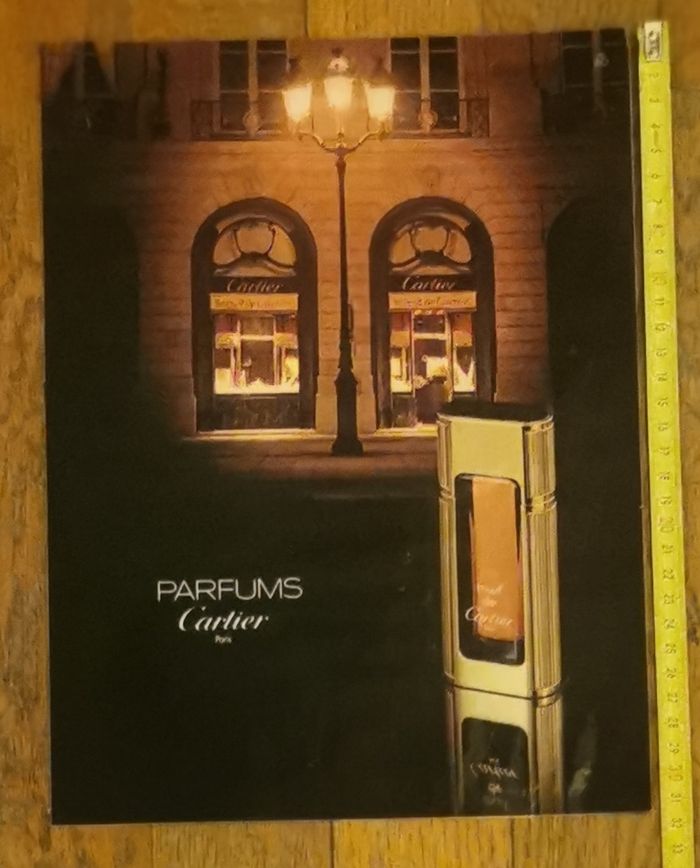 Ancienne publicité plastifiée cartier début années 80 vintage