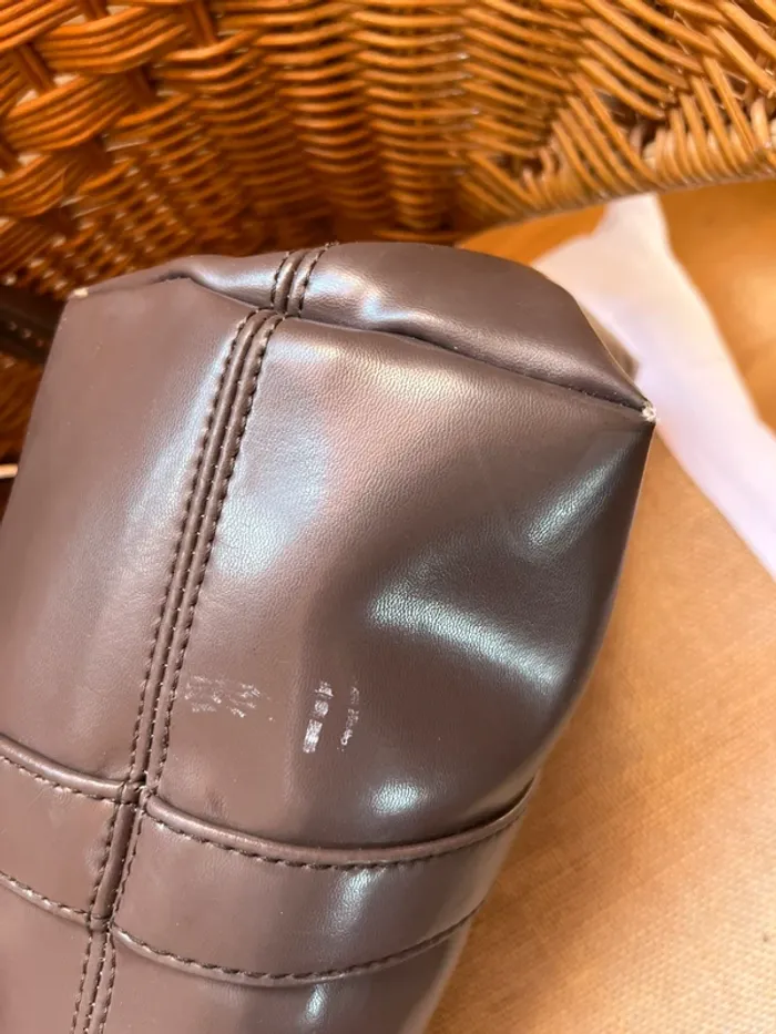 Sac shopping vintage Séquoia couleur taupe en bon état [ref 2508SGr161] - photo numéro 17