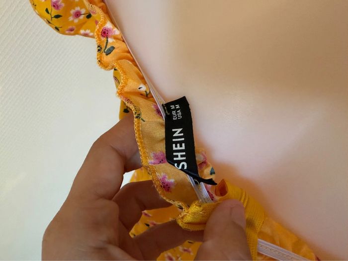 Robe d’été orange à fleur en très bon état taille M SHEIN - photo numéro 6
