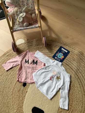 Lot de 2 tee shirt manches longues 6 mois