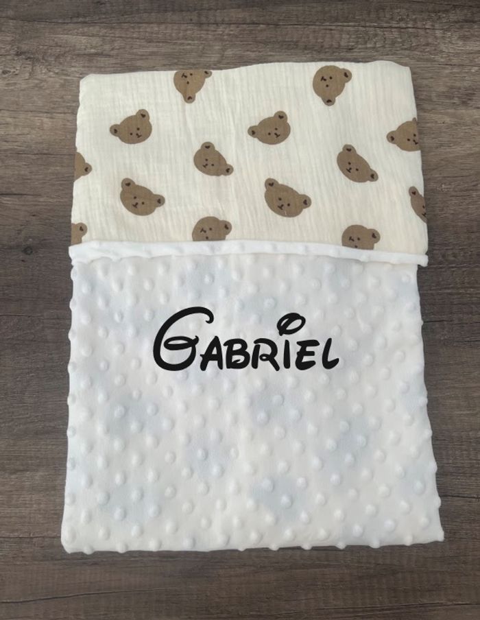 Couverture naissance  ourson personnalisée