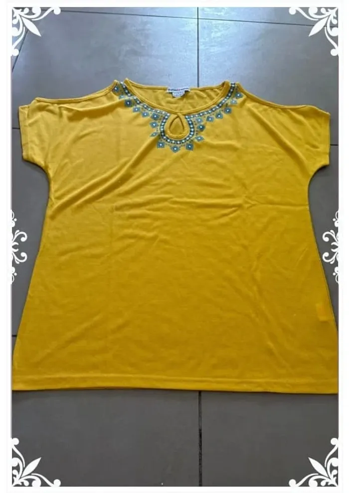 🌞 T-shirt jaune éclatant – Atlas For Women – Taille 38/40 - photo numéro 2