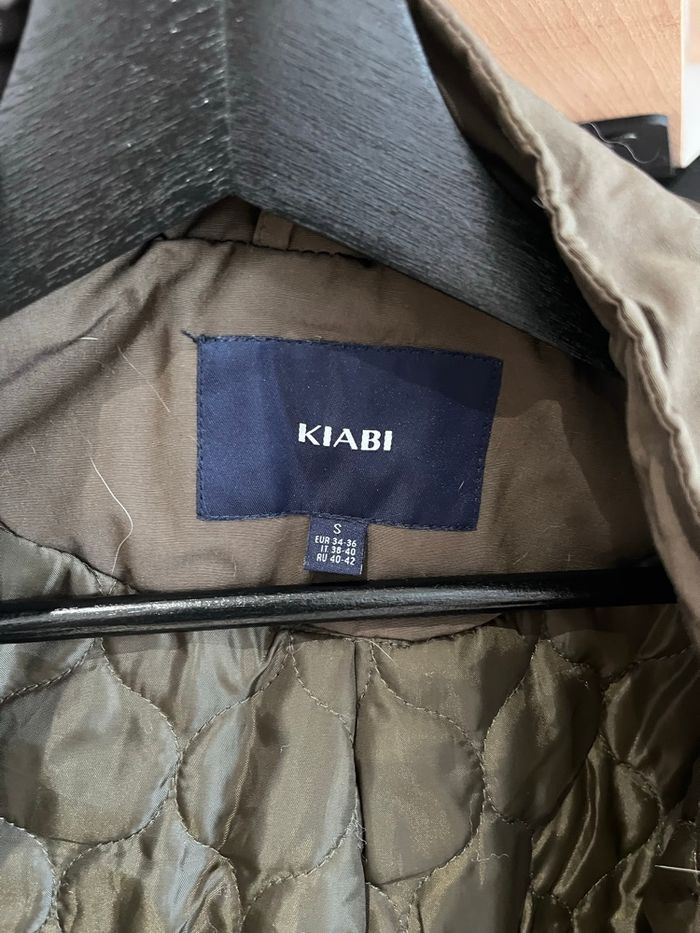 Manteau parka hiver kaki et doré capuche - photo numéro 2