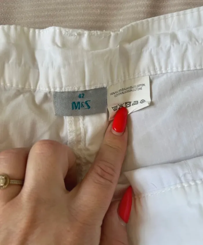 Short blanc M&S Mode - Taille 42 - 100% coton - photo numéro 3