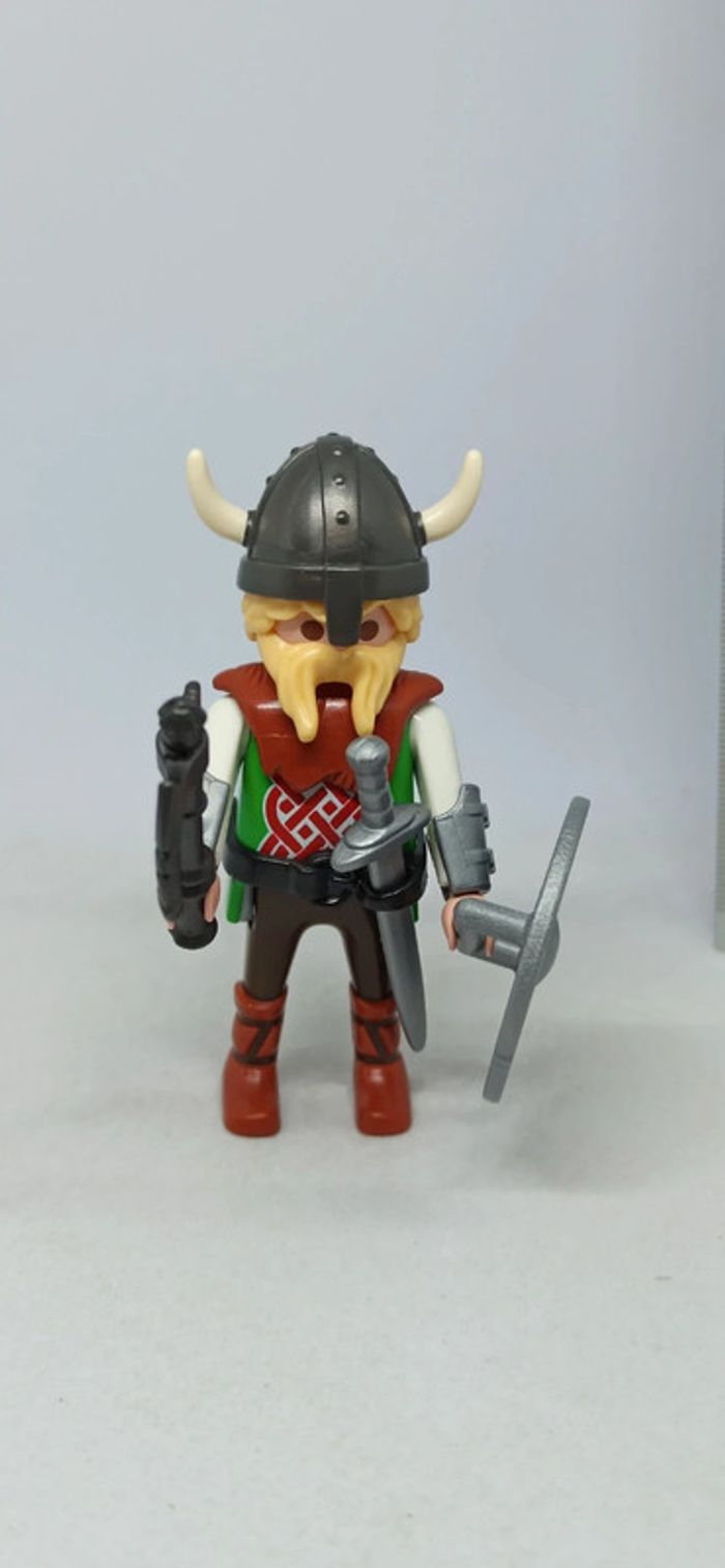 Homme viking avec barbe et casque à cornes playmobil - photo numéro 2
