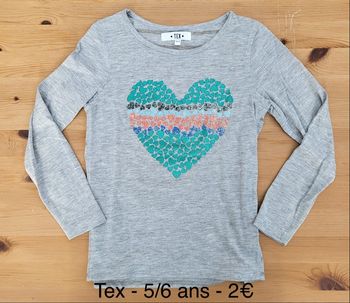 T-shirt manches longues coeur