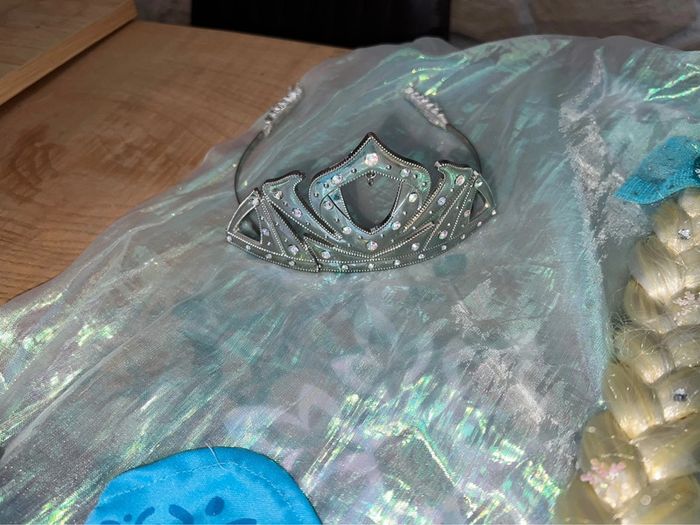 Lot ensemble Disney store 11-12 ans 11 12 robe tresse perruque gants la reine des neiges Elsa - photo numéro 12