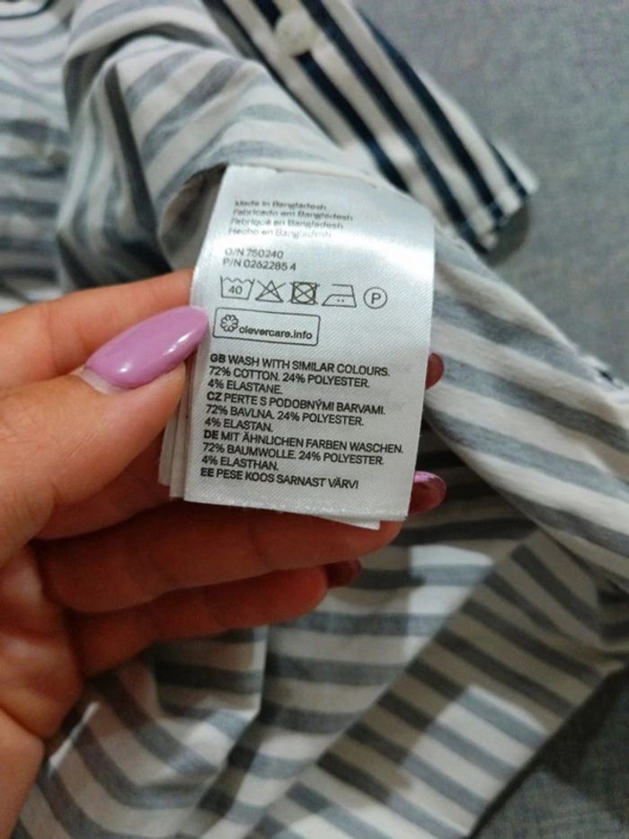 C43 chemise rayé noir H&M 38 - photo numéro 4