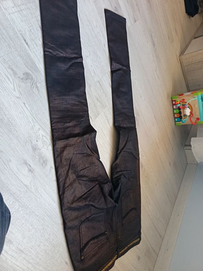 Pantalon femme 38 M grain de malice tbe brun satinée - photo numéro 13